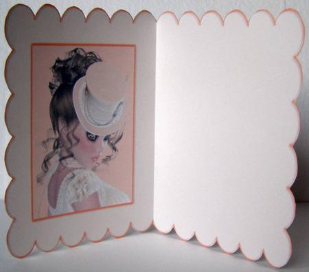 Vintage Lady Portrait Scallop Insert (peach) by Margaret McCartney
