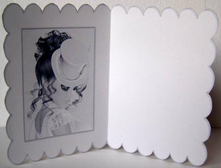 Vintage Lady Portrait Scallop Insert (black & White) by Margaret McCartney