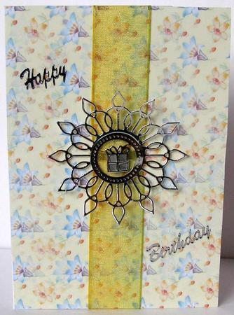 Morning Glory on Lemon Backing Paper by Margaret McCartney