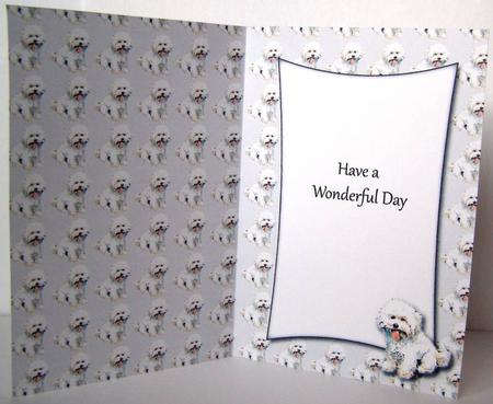 Bichon Frise Insert with Message (grey) by Margaret McCartney