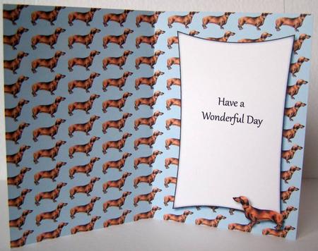 Dachshund Insert with Message (blue) by Margaret McCartney
