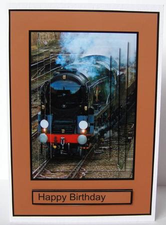 Vintage Steam Train Quick Card by Margaret McCartney