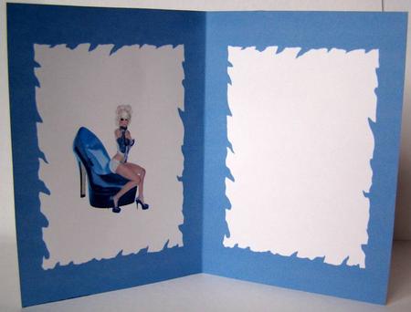Woman Sitting on a Shoe Insert Blue by Margaret McCartney