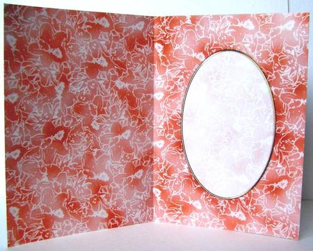 Romantic Flowers A5 Oval Frame Card Front or Insert by Margaret McCartney