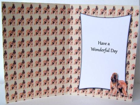 Afghan Hound Insert with Message (cream) by Margaret McCartney