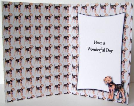 Airedale Terrier Insert with Message (grey) by Margaret McCartney