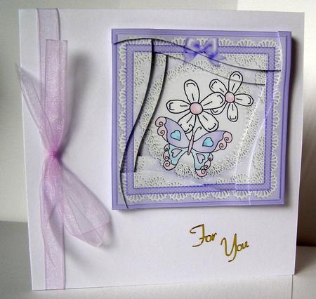 Fluttery Butterfly Quick Card with Wavy Spiral Side Stacker by Margaret McCartney
