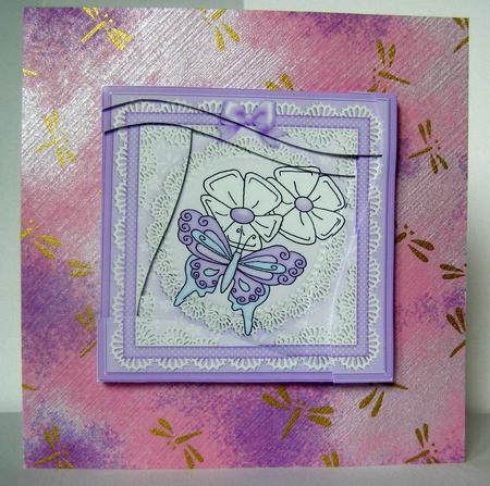 Fluttery Butterfly Quick Card with Wavy Spiral Side Stacker by Margaret McCartney