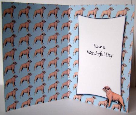 Border Terrier Insert with Message (blue) by Margaret McCartney