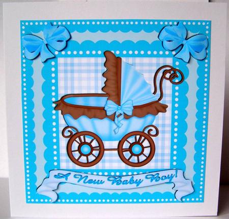 New Baby Boy 8 x 8 Card - Insert Available by Margaret McCartney