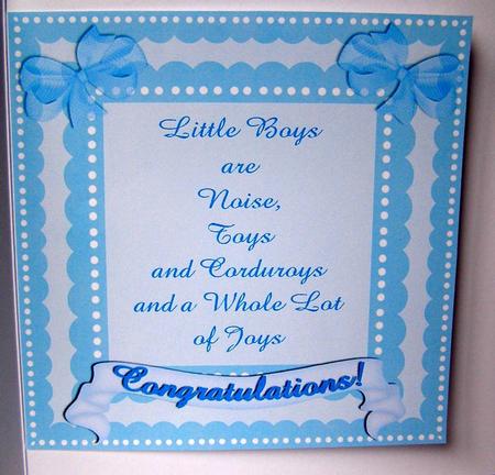 Insert for New Baby Boy 8 x 8 Card by Margaret McCartney