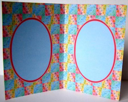 Fairy Bear Mother Patchwork Insert with Two Blue Oval Spaces by Margaret McCartney