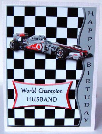 Racing Car - Silver - Birthday - Husband by Margaret McCartney