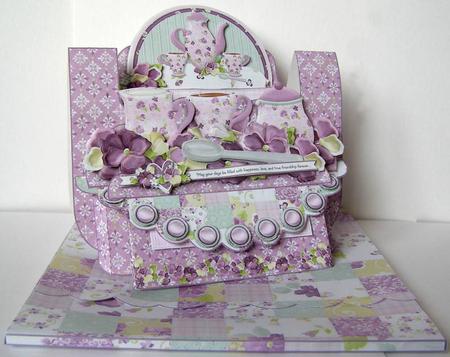 Time for Tea 3D Shelf Card with Card Box by Margaret McCartney