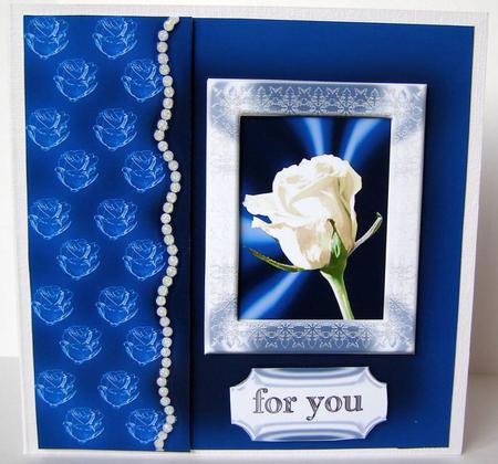 Roses and Pearls - Blue by Margaret McCartney