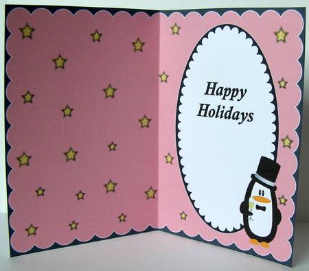 Christmas Penguin Insert Happy Holidays by Margaret McCartney