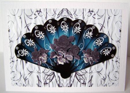 Rose Fan Card #4 by Margaret McCartney