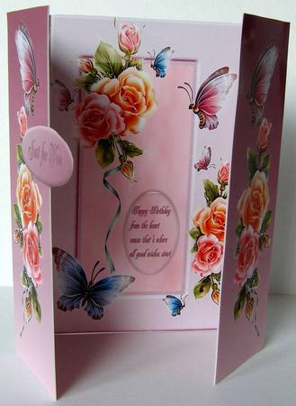 Roses and Butterflies Book Gate Fold by Margaret McCartney