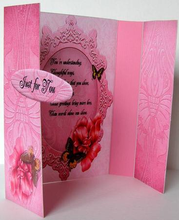 Pink Frame Roses Gate Fold Book by Margaret McCartney