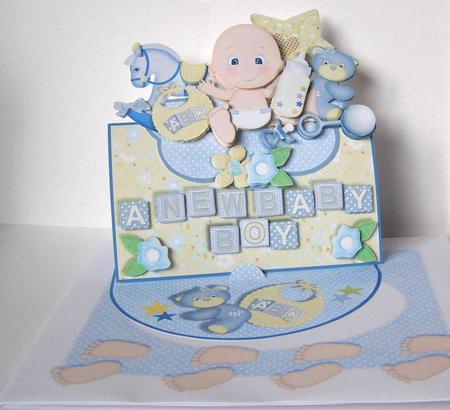 Over the Edge Easel Card Kit - Baby Boy by Margaret McCartney