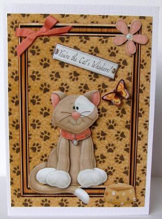 Cute Brown Cat in Wooden Frame by Margaret McCartney
