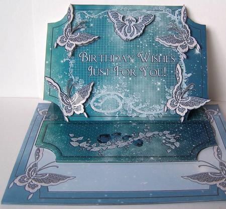 Birthday Butterfly Easel Card and Envelope by Margaret McCartney