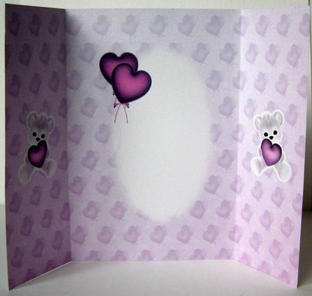 Purple Love Bear Gatefold Insert by Margaret McCartney