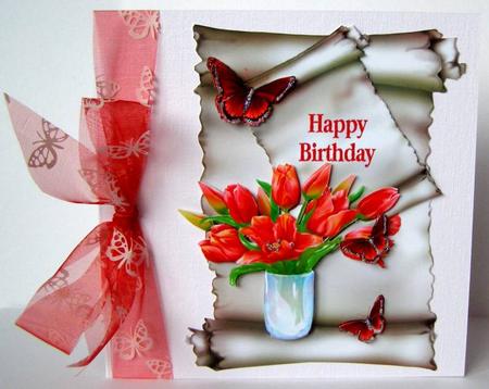 Tulip Birthday Scroll Within a Scroll by Margaret McCartney