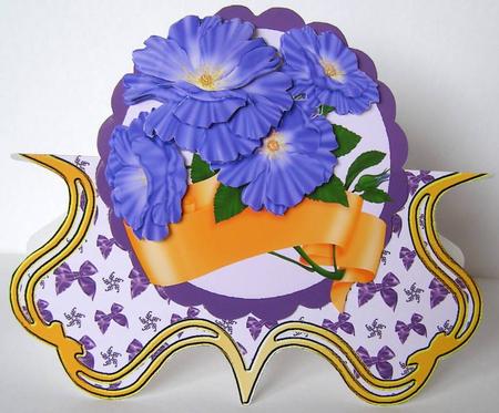 Periwinkle Floral Over the Top Card by Margaret McCartney
