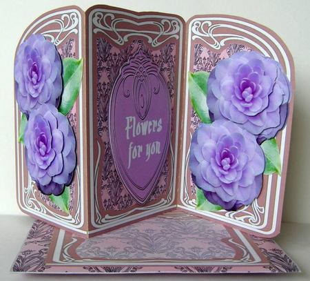 Camelia Shaped Tri Fold Card Kit by Margaret McCartney