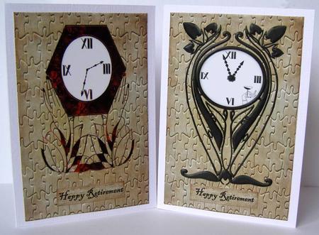 Art Deco Clocks Male Card Birthday & Retirementt by Margaret McCartney