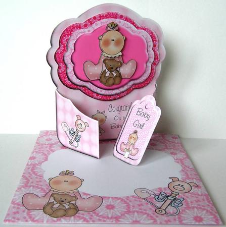 Baby Girl Gatefold Card Kit by Margaret McCartney