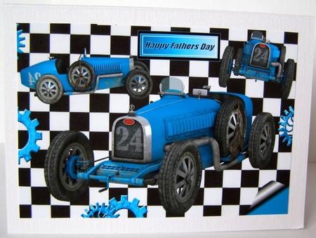 1926 Grand Prix Light Blue Sports Vintage Car for Dad A4 by Margaret McCartney