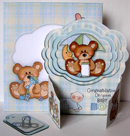 Baby Boy Gatefold Card Kit by Margaret McCartney