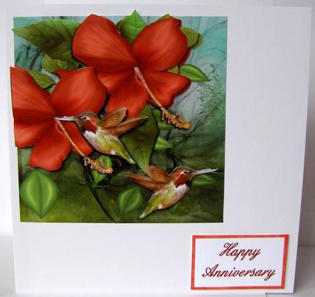 Humming Birds and Hibiscus by Margaret McCartney
