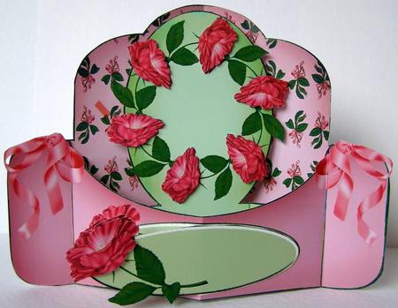 Pink Bows Push Pull Card by Margaret McCartney