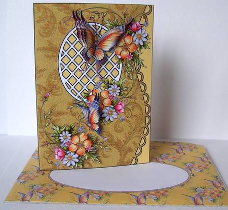 Scalloped S Edged Card - Petalwings by Margaret McCartney
