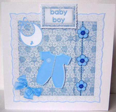 Baby Boy Knitted Cushion by Margaret McCartney
