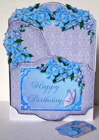 Floral Fancy Lavender Bookmark Pocket Card Topper by Margaret McCartney