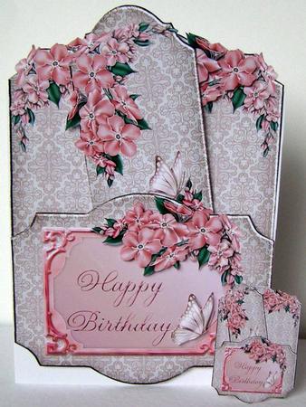 Floral Fancy Rose Bookmark Pocket Card Topper by Margaret McCartney
