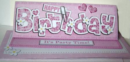 Large Dl Birthday Flowers Easel Card Kit N Envelope by Margaret McCartney