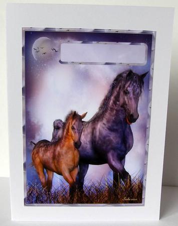 Horse in Moonlight - Print & Fold by Margaret McCartney