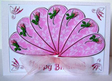 Lacy Fan and Roses by Margaret McCartney