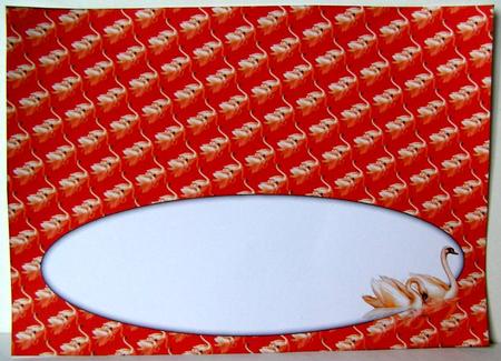 Swans Insert for Large Dl (red) by Margaret McCartney