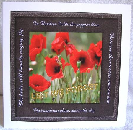 Lest We Forget Remembrance Day Quick Card by Margaret McCartney