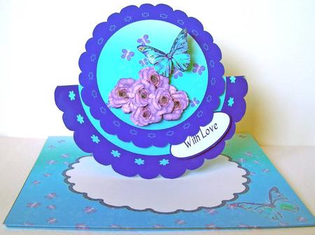 Scalloped Over the Top Rocker - Lilac Roses by Margaret McCartney