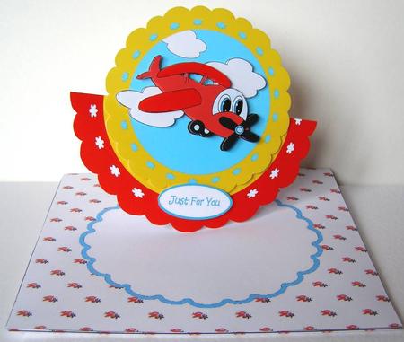 Scalloped Over the Top Rocker - Red Plane by Margaret McCartney