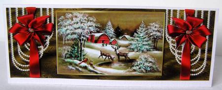 Romantic Snowscene Large Dl Card by Margaret McCartney