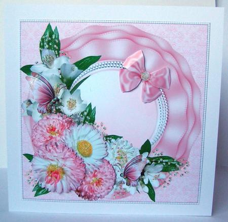 8x8 Flowers Butterflies and Pearls by Margaret McCartney
