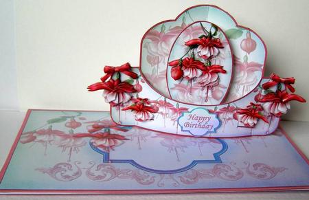 Fuchsias Push and Pull 3D Card Kit by Margaret McCartney